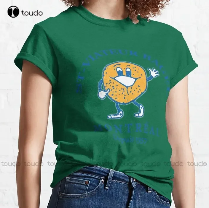 Bagels Are Booming St Viateur Bagel Montreal Depuis 1957 Classic T-Shirt Custom Aldult Teen Unisex Digital Printing Tee Shirts