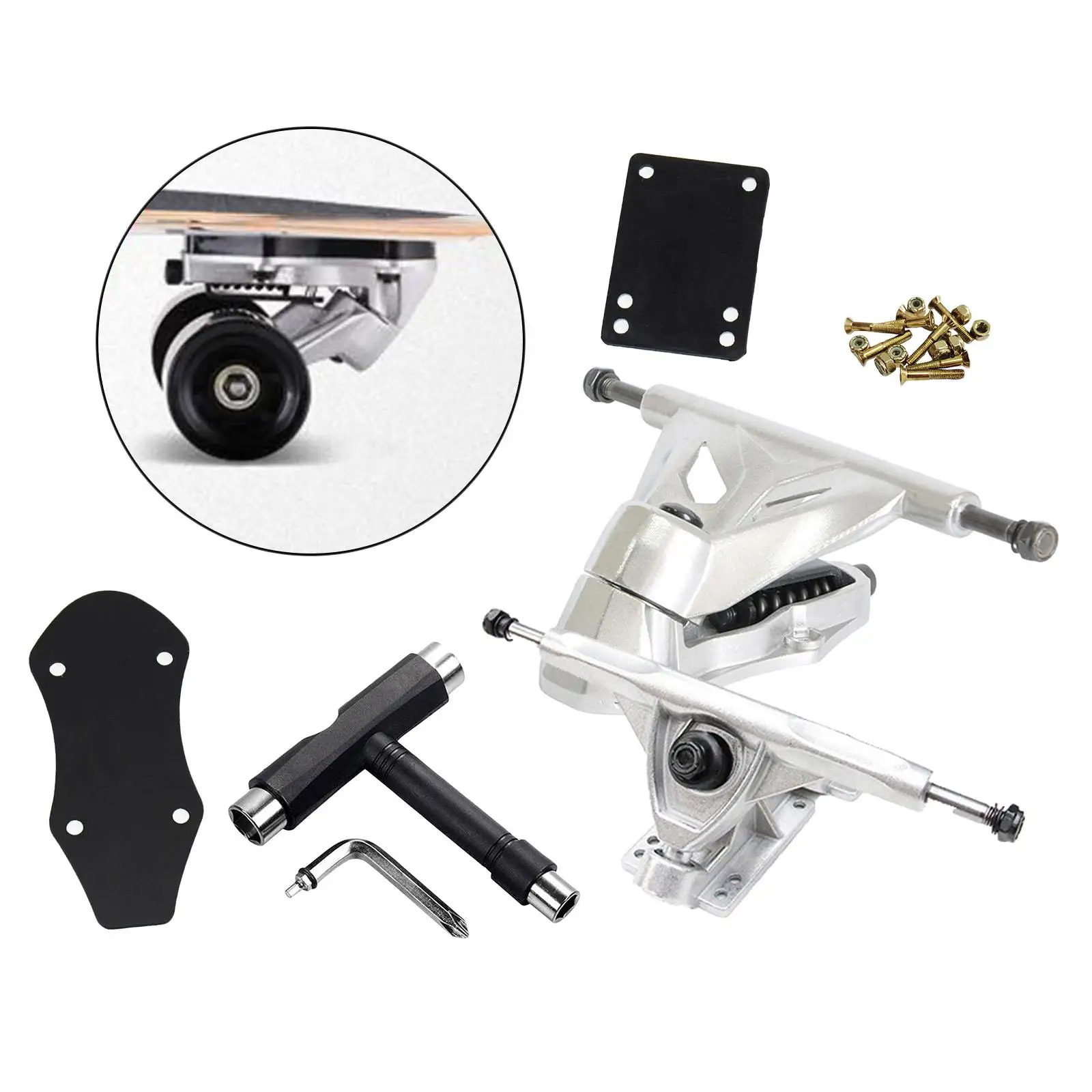 

Skateboard Trucks Land Surfboard Longboard Truck 3mm Pads Parts