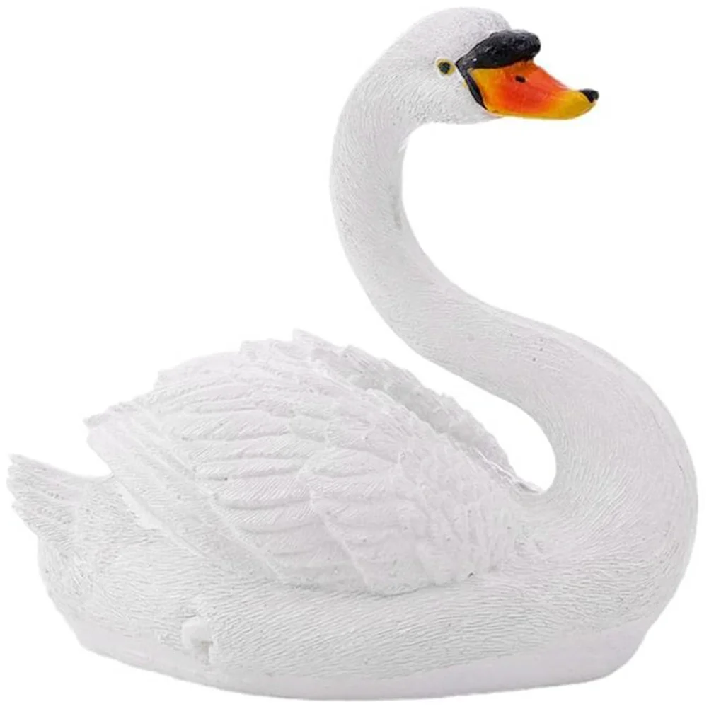

Floating Swan Statue Simulation Garden Animal Decorations Home Ornament Resin Black White