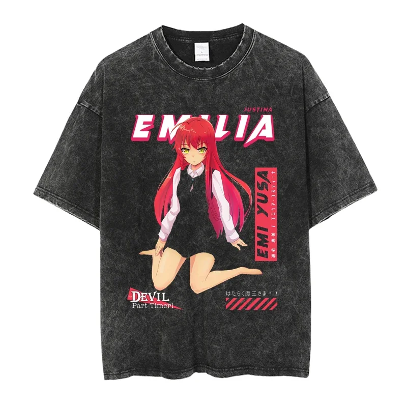 Новый японский аниме Hataraku Maou-sama! Футболка унисекс с графическим принтом