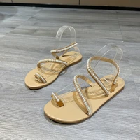 womens sandals 2022 summer beach sandals women fashion open toe casual low heel flat slippers slip on women sandals large size