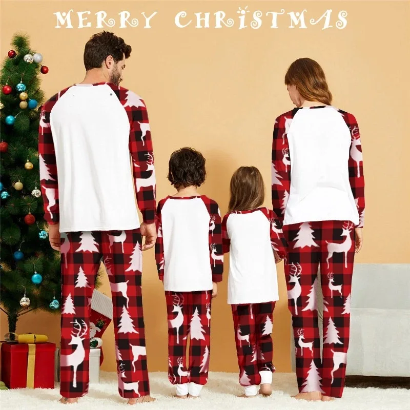 Ebay Amazon new family set Christmas European and American home wear printed baby antler pajama set available