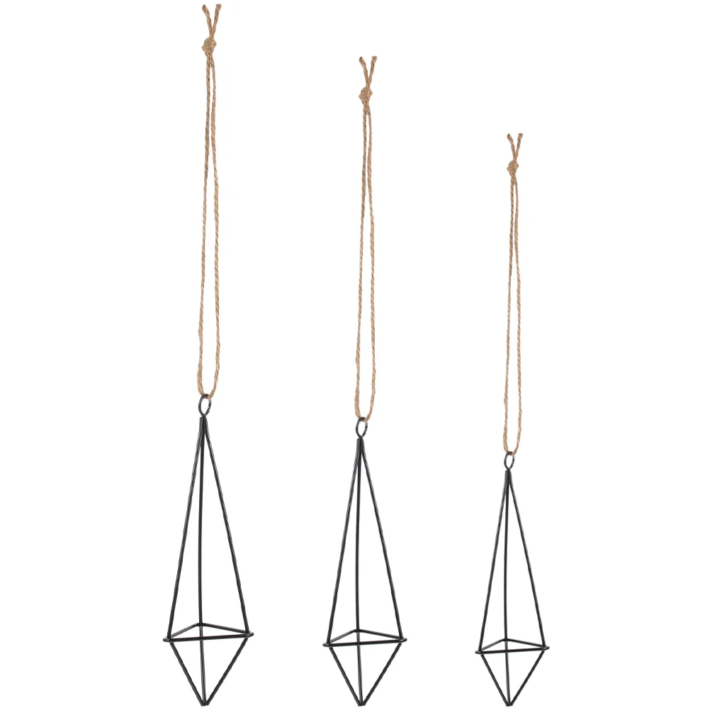 

3Pcs Metal Air Plants Holders Pots Container Decorations Air Hangers Home Office Wall Decors