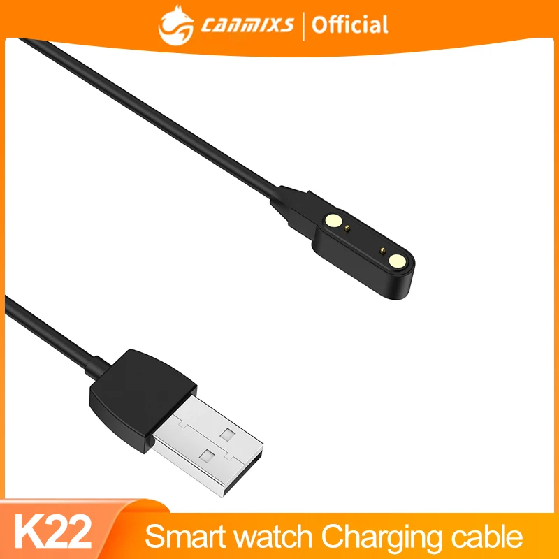 

K22 Smart Watch Charger Cable 2pin Wristbands Charging Line Magnet Suction Charge Cable 2-pin 4mm USB Power Emergency Protect