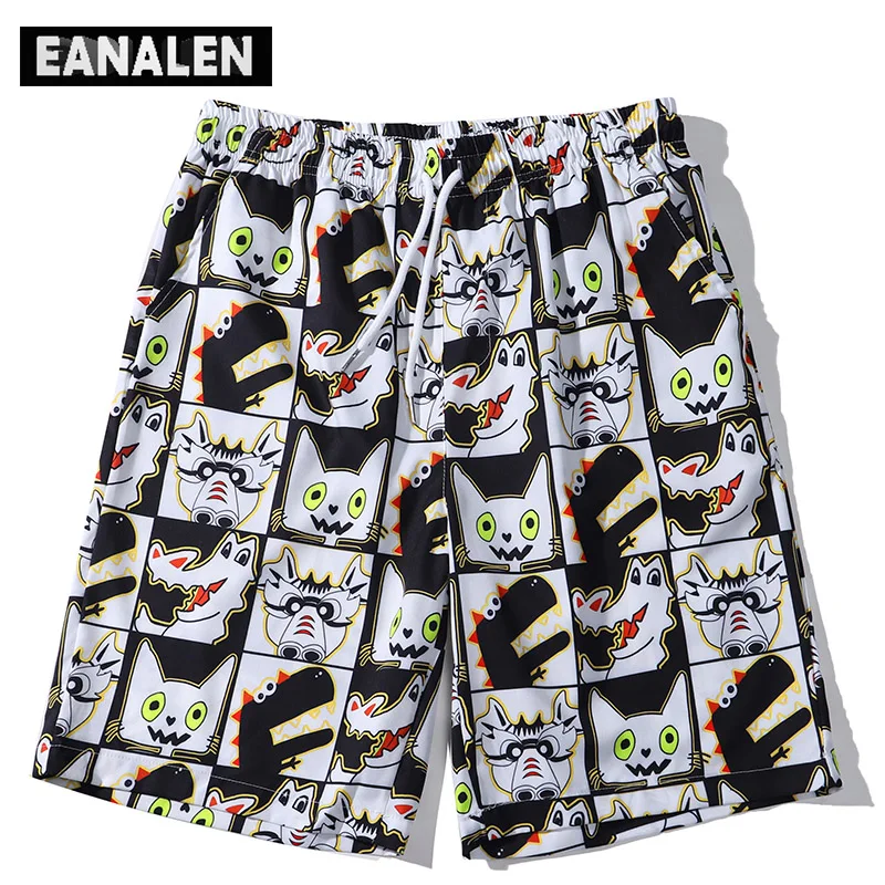 

2022 summer cartoon animation printing Hawaii beach pants men's oversized pants fashion casual shorts sports basketball Bermuda