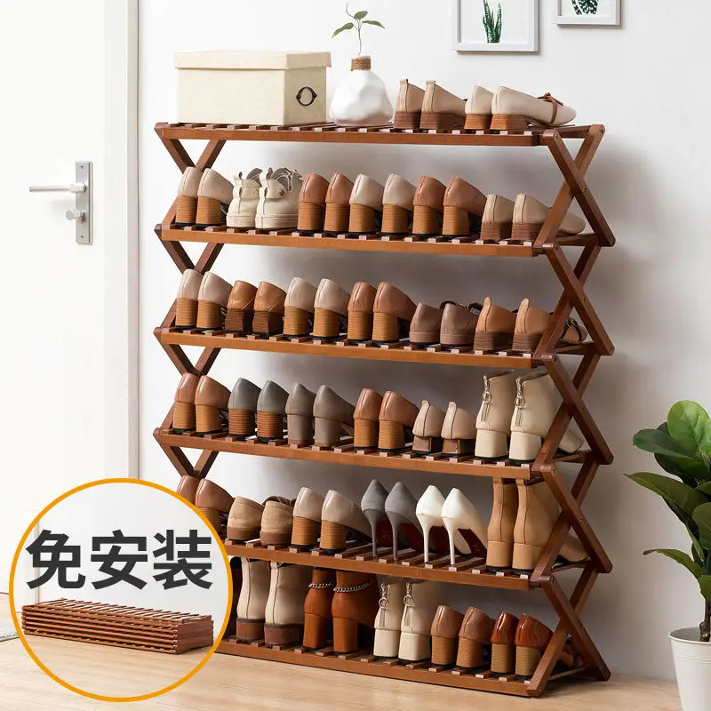 Shoe Rack Simple Multi-Layer Shoe Cabinet Non-Solid Wood Home Doorway Storage Rack Dormitory Fantastic Dustproof Rental Room