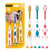 3pcsset soft bristles cute children toothbrush little cartoon deer silicone brush head baby kids dental oral hygiene care