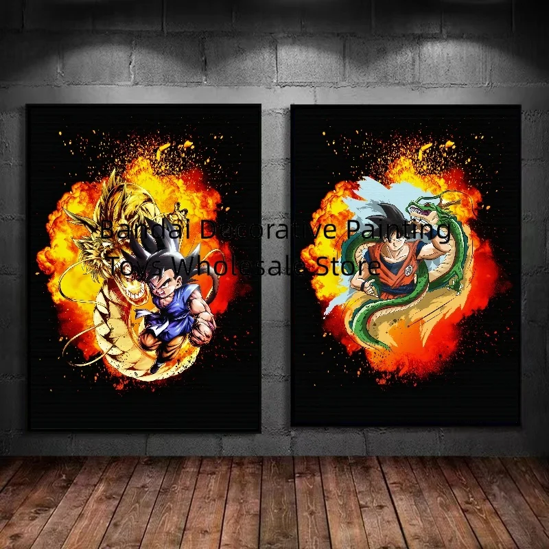 Классическая картина Bandai из аниме Super Saiyan холст с принтом Драконий жемчуг картины