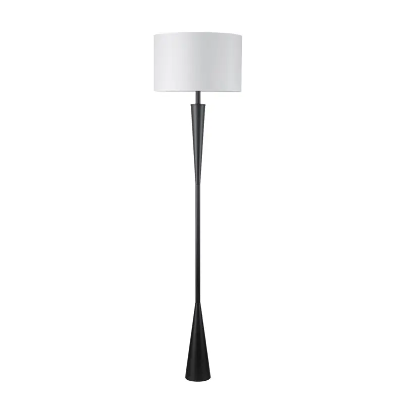 

x Globe Temple 70" Matte Black Floor Lamp with White Fabric Shade, 67224