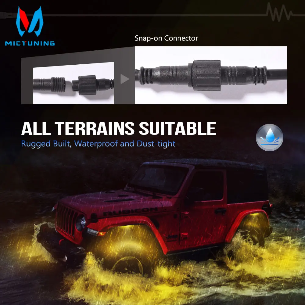 MICTUNING C1 C2 10 футов Удлинительный кабель Провод для 4 и 8 капсул RGB Светодиодные