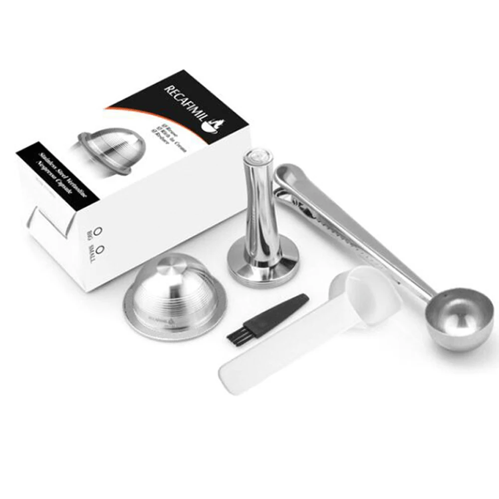 

RECAFIMIL Crema Refillable Coffee Capsule Pod for Nespresso Vertuoline Plus & Delonghi ENV150 Stainless Steel Coffee Filter