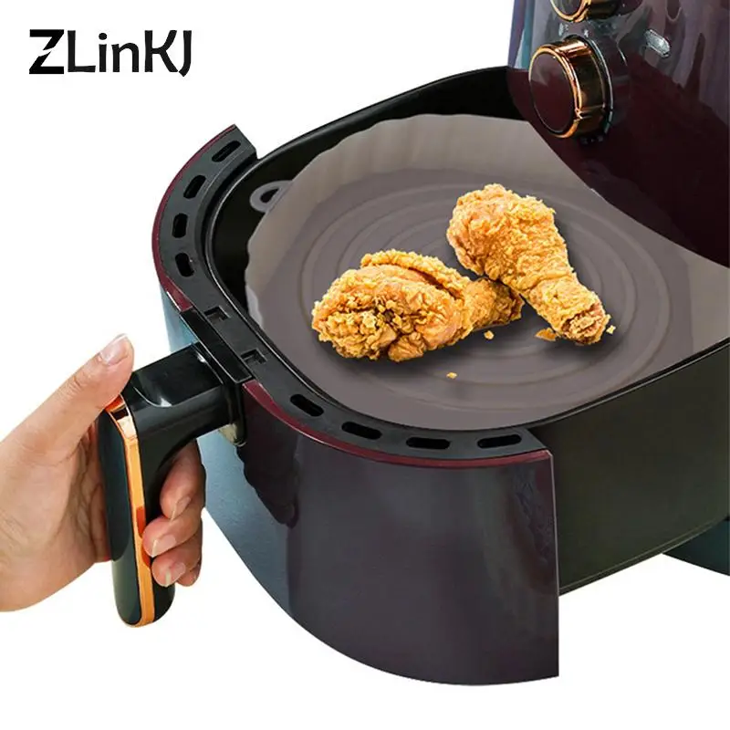 

Silicone Air Fryer Pot Air Fryers Oven Baking Tray Fried Pizza Chicken Basket Mat Square Round Replacement Grill Pan Accessories