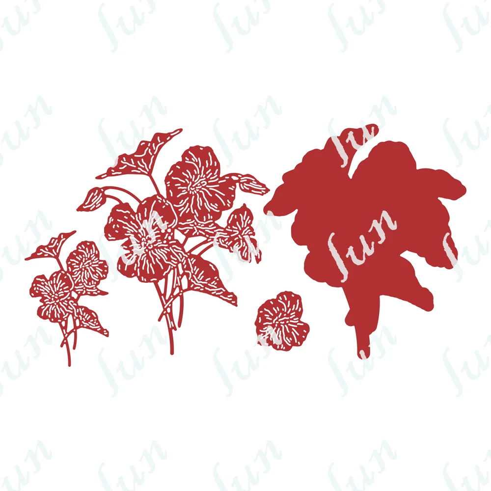 

Nasturtium Flower Metal Cutting Dies for Scrapbooking Material Photo Album Decorative Emboss Cut Die Diy Paper Card Album Work