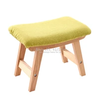 solid wood stool home fashion creative adult shoes bench simple modern rectangular low bench fabric stool