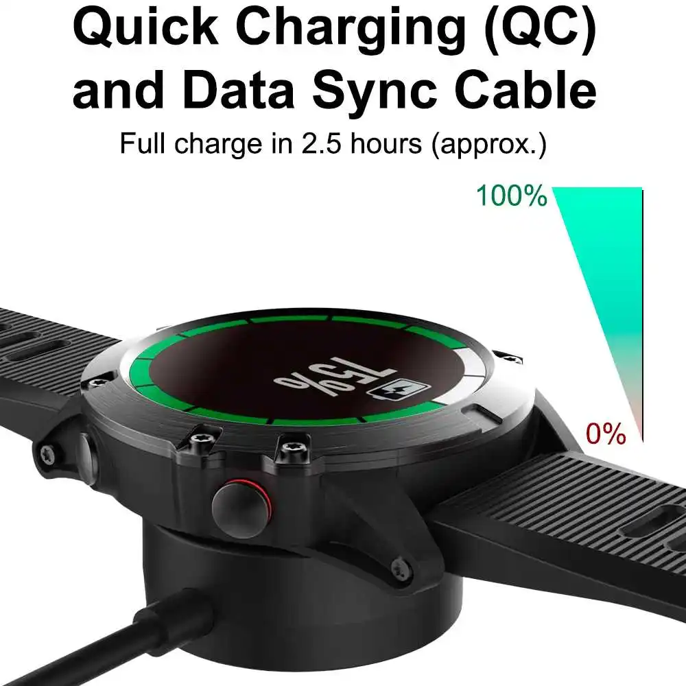 Док-станция для синхронизации данных и зарядки USB черная совместимая с Garmin Fenix 7 7S