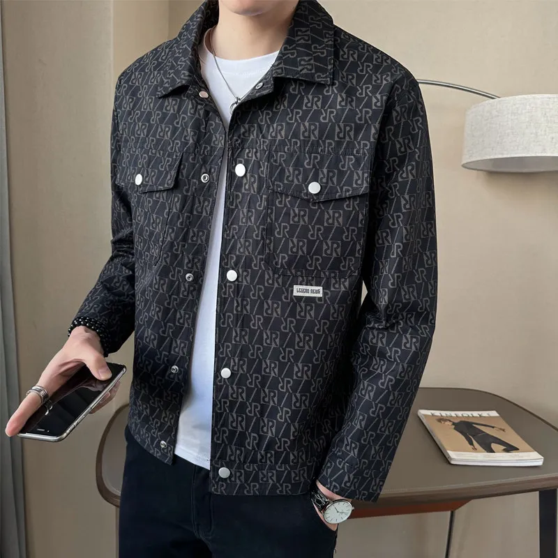 Jacket Men's Spring and Autumn 2024 New Fashion Trendy Brand Cargo Sle Slim fit Korean Ruan Shuai High Sense ...