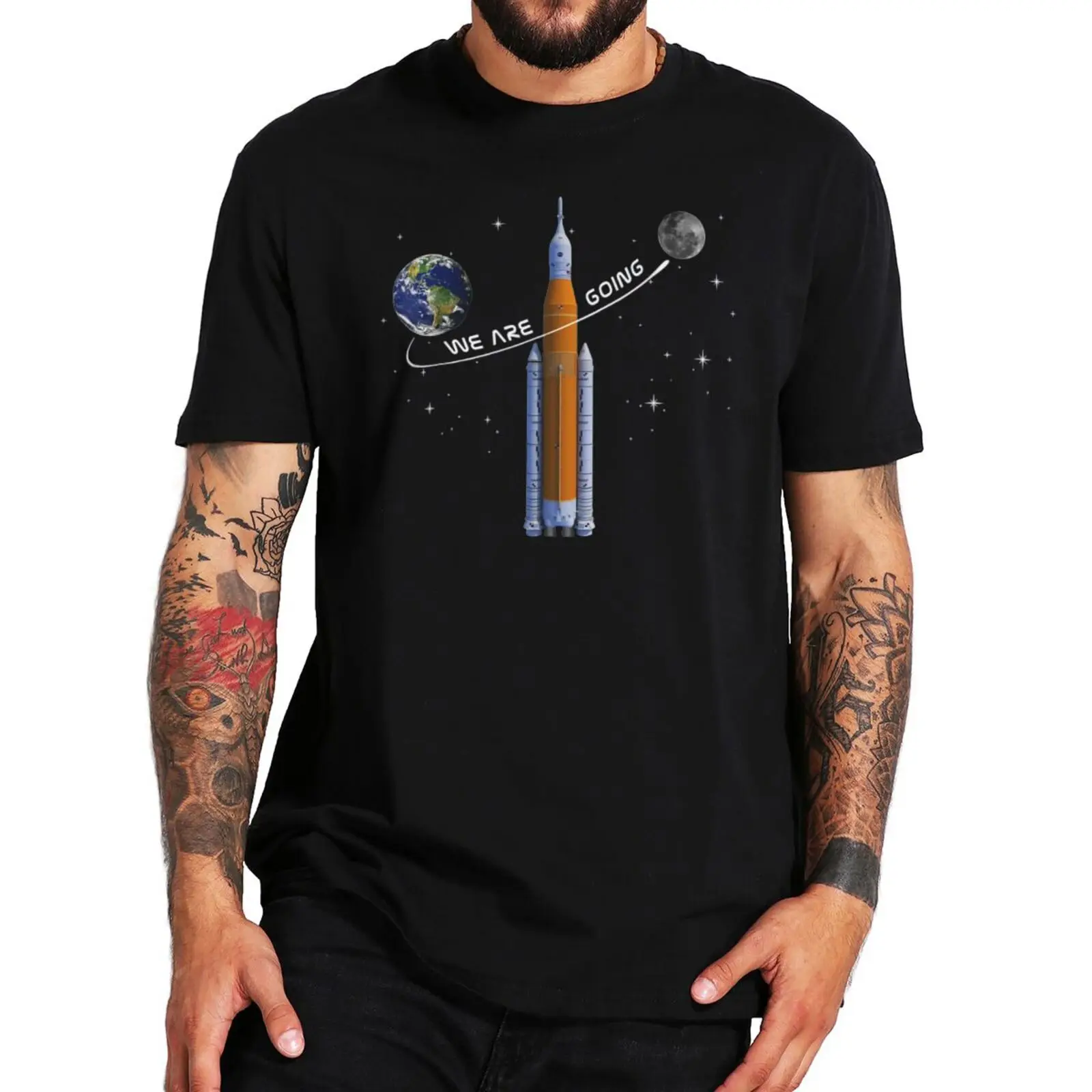 

Artemis We Are Going Moon 2022 Trending T Shirt SLS Worm Insignia Space Launch System Tshirts 100% Cotton EU Size