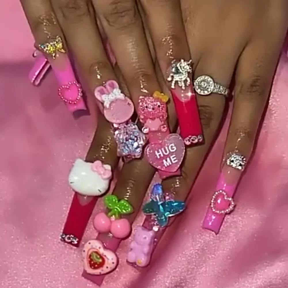 

2022 Full New Kawaii Nail Art Charm Cute KAWAII Charms 3D Slime Kawaii Charms 40+Pcs Cartoon Exquisit Charms Lovable Accessories