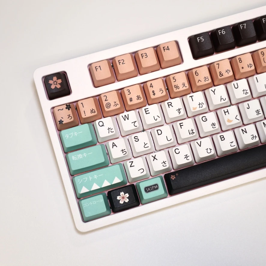 

Okita Souji Keycap, 123 Keycaps PBT Keycaps OEM Profile Double-click Okita Souji Japanese Keycap for Mechanical Keyboard