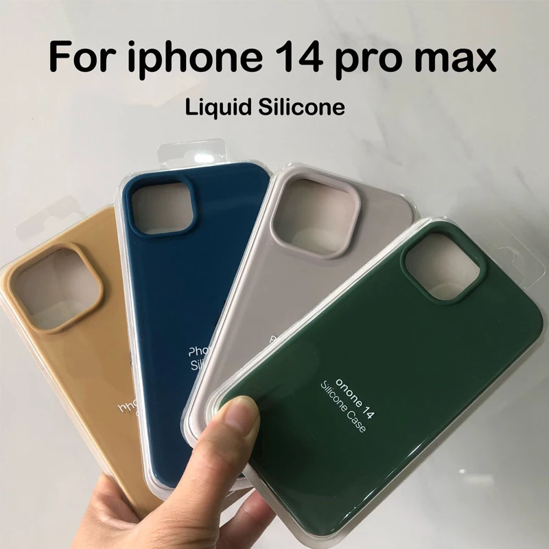 

Camera Protection Liquid Silicone Phone Case for iphone 14 pro max soft full cover on for iphone 14 shockproof bumper back case