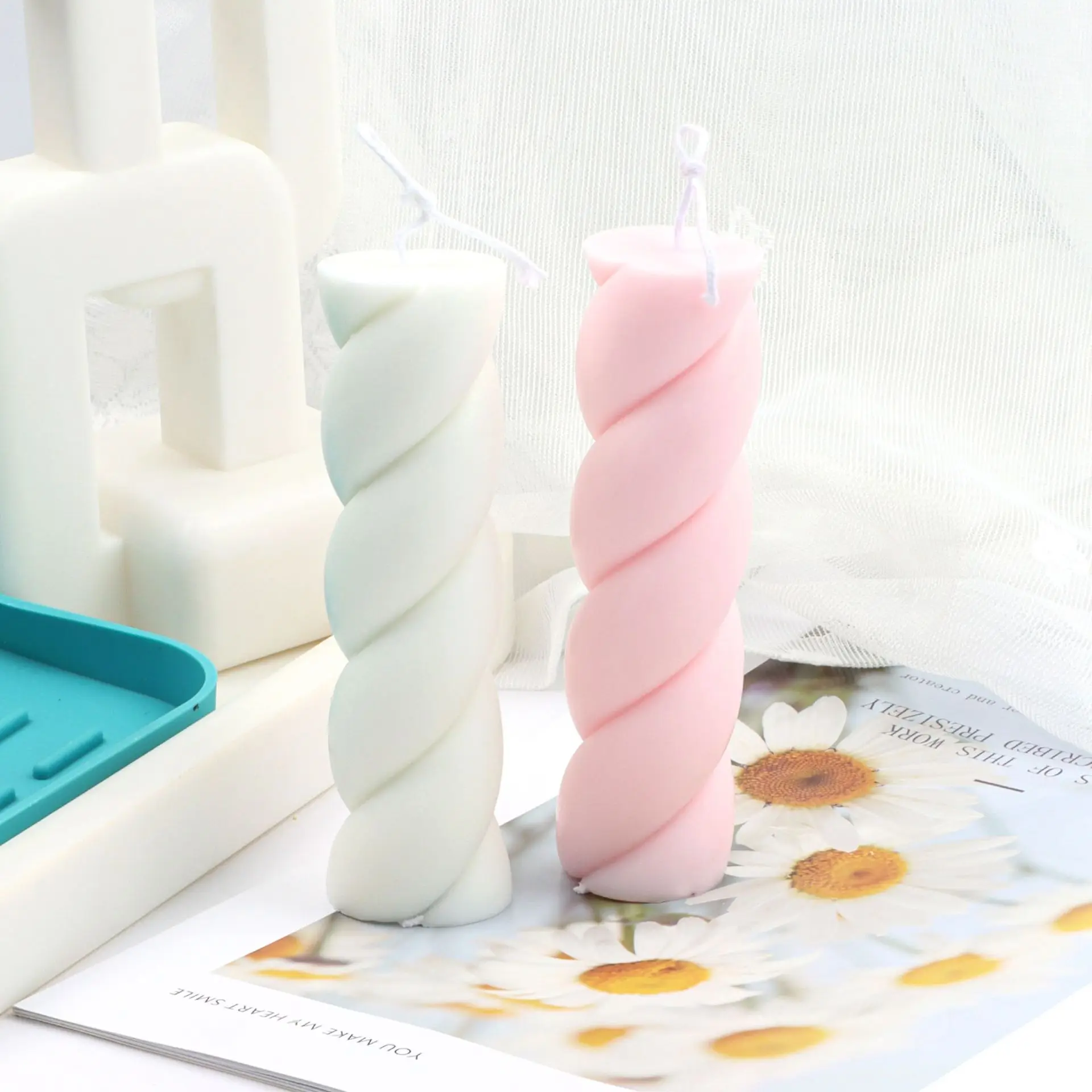 Силиконовые формы в рубчик для витой свечи форма волнистых завитков стержней