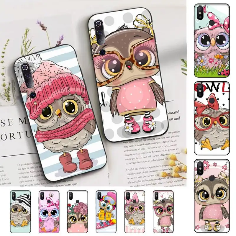 

Cartoon Girl Gifts Lovely Owl Phone Case for Xiaomi mi 5 6 8 9 10 lite pro SE Mix 2s 3 F1 Max2 3