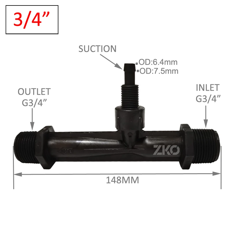 

Соединитель для садовой воды PVDF 3/4", озоновый инжектор