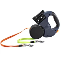 dual head dog leash automatic retractable pet traction rope adjustable night luminous cat dog belt portable outdoor pet products
