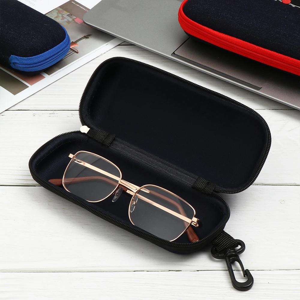 

EVA Zipper Glasses Case Portable Carabiner Eye Glasses Sunglasses Hard Case Protector Box Holder