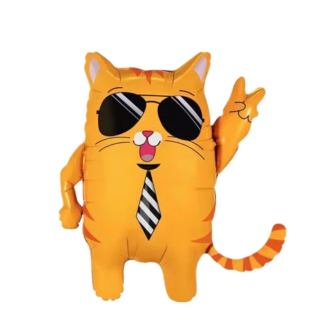 Модные солнцезащитные очки с изображением кота, мяука, гелиевые шары с изображением животных, воздушные шары из фольги для дня рождения, вечевечерние НКИ, праздничные принадлежности