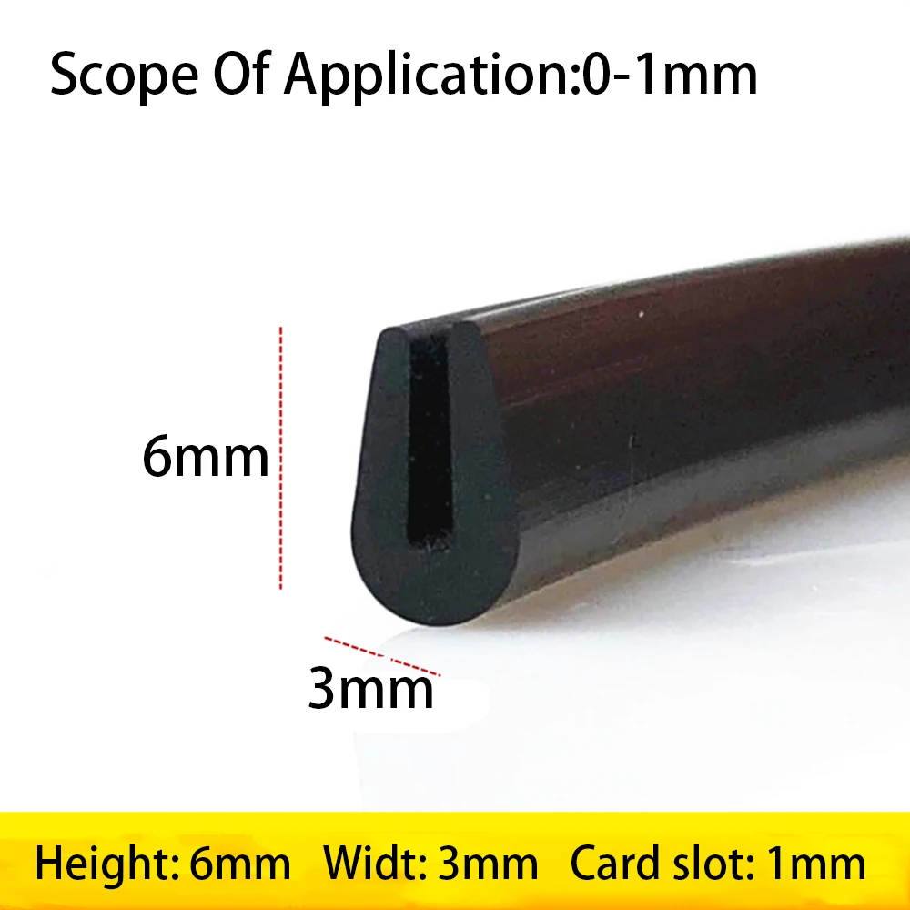 Черная резиновая уплотнительная лента U-образная 6/10-18 мм