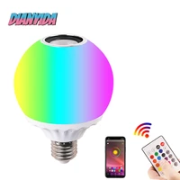 e27 music rgb color changing 12w rgbw light bulb bluetooth speaker multicolor decorative bulb with remote control for party home