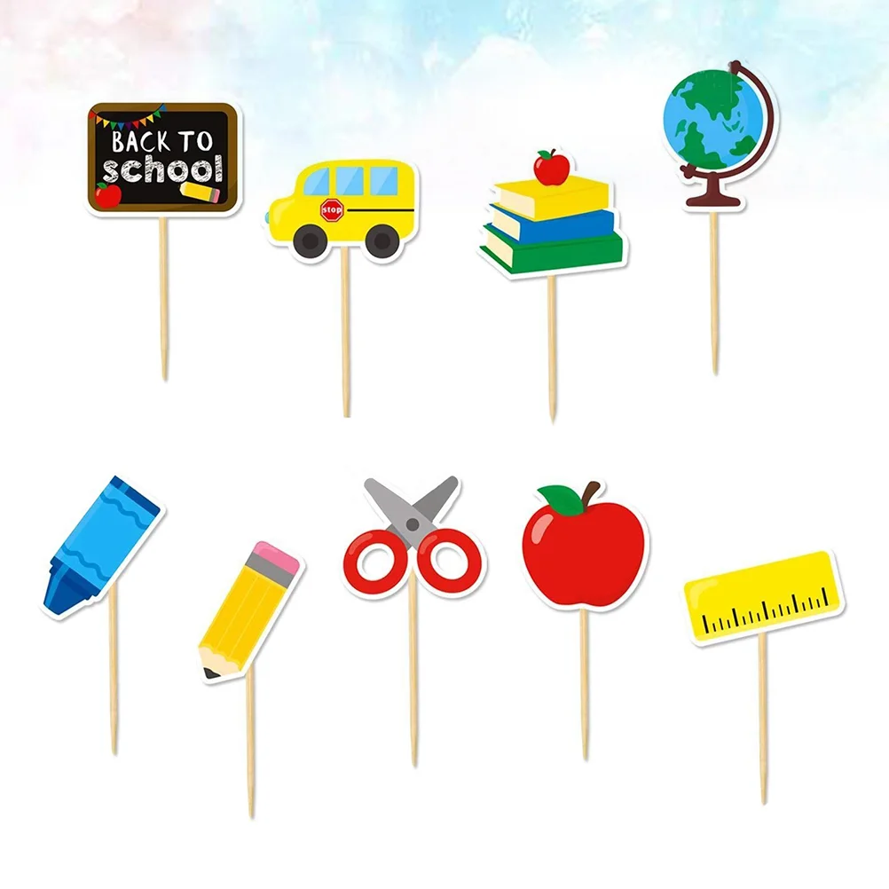 

Школьный Декор десертов, подставка, чашки, праздвечерние НКА, первый Weclome зубная палочка, плагин, палочка, фруктовый флаг, выпечка