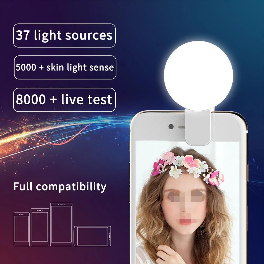 

Q Selfie Lights Mobile Phone Lens Portable Selfie Ring Light Clip Led Selfie Lamp Flash LED Fill Lamp Women Selfie Lights