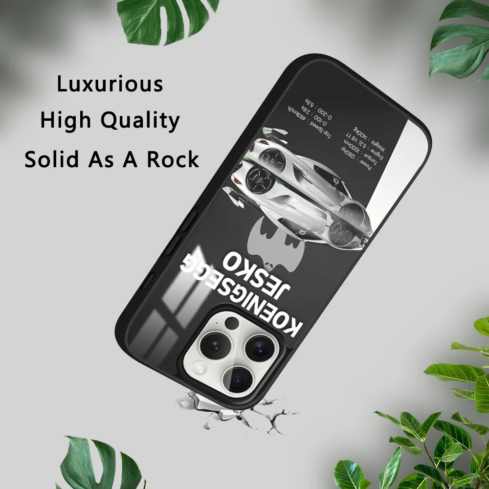 Car K-Koenigseggs JESKO Phone Case For IPhone 15 14 13 12 11 Pro Max Plus Mini Luxury Mirror Hard Funda