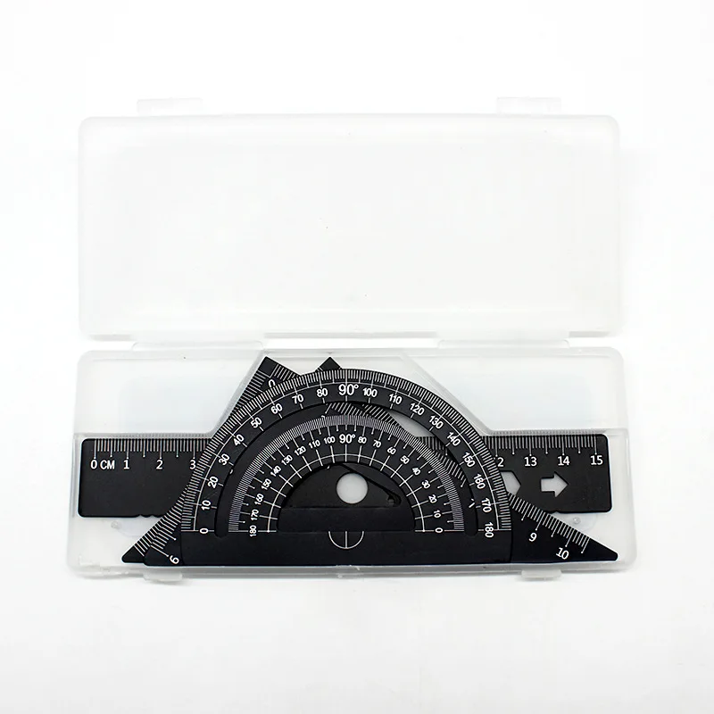 

15cm Metal Ruler Set Stationery Aluminum Alloy Multifunctional Centimeter Ruler Triangle Protractor Alloy Drafting Supplies