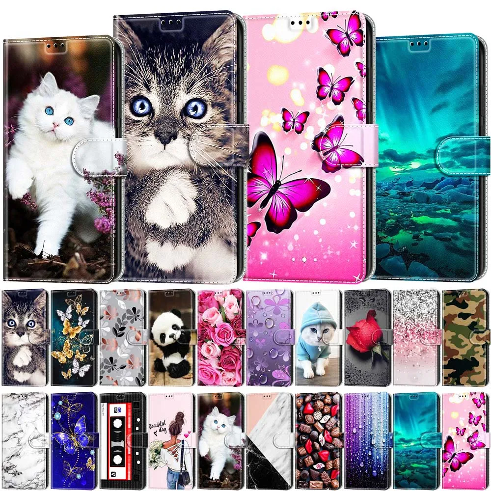 

Etui Kids Card Holder Wallet Flip Case For Samsung Galaxy A13 A23 A33 A53 A73 A10 A20 A30 A40 A50 A70 Cute Cat Pattern Cover