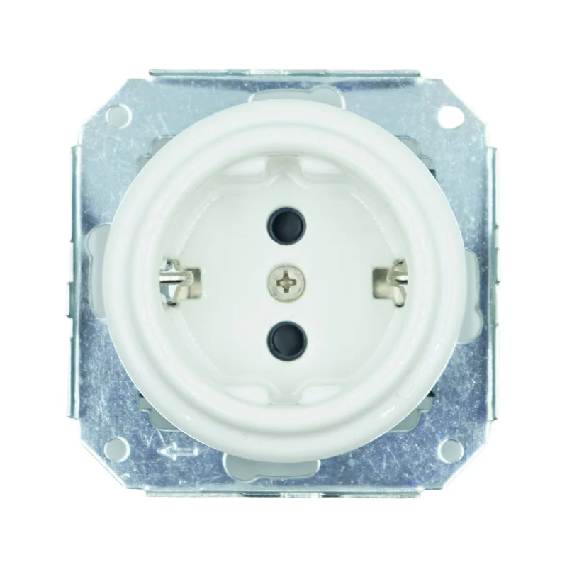 Керамическая розетка для домашнего декора, электрическая европейская винтажная настенная розетка Schuko для дома, фарфоровая настенная розетка без рамки