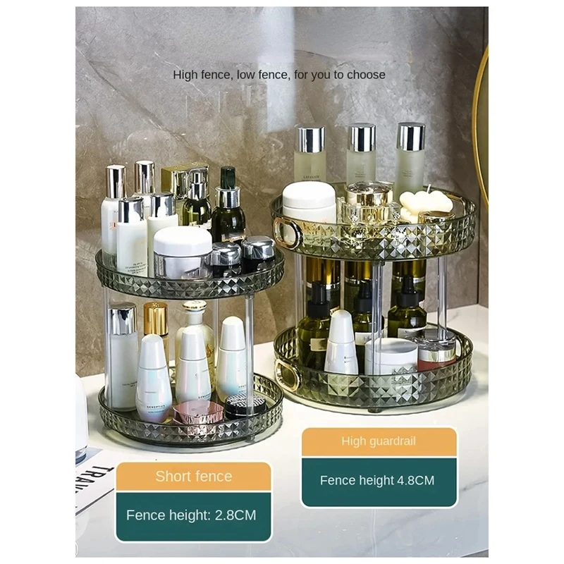 Вращающийся ящик для хранения косметики органайзер макияжа настольный поднос