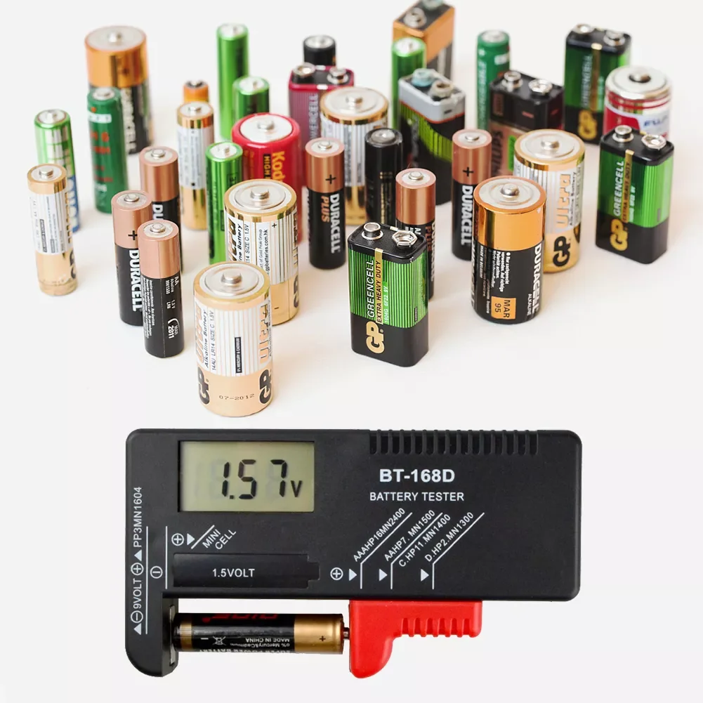 

BT-168 Digital /Pointer Battery Capacity Tester Load Analyzer Display Check Detector AAA 9V 1.5V Button Cell Test Capacitance Di