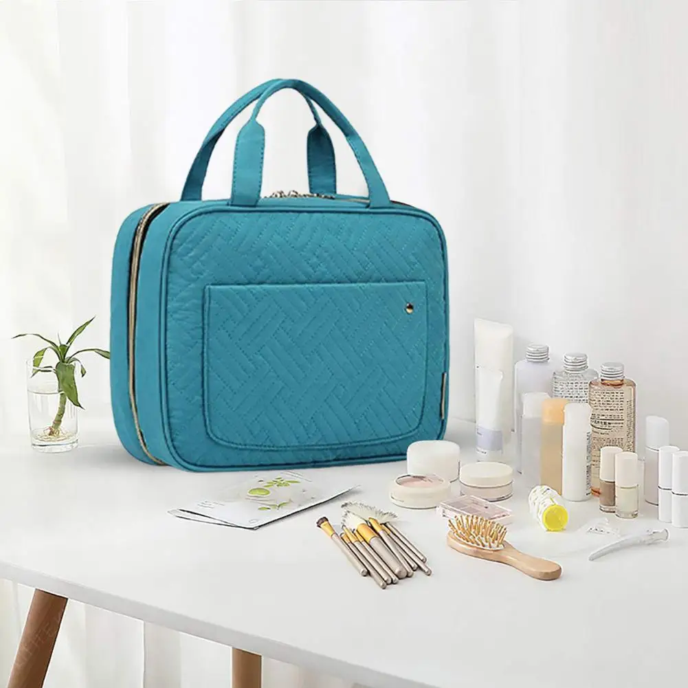 

Косметичка, шикарная Двойная застежка-молния, яркие цветные портативные Складные Водонепроницаемые косметички для ежедневного использова...