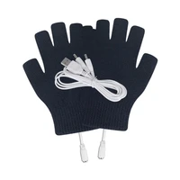 usb electric heated gloves heating fingerless glove knitted mittens fingerless heated glove cycling skiing outdoor hand warmer