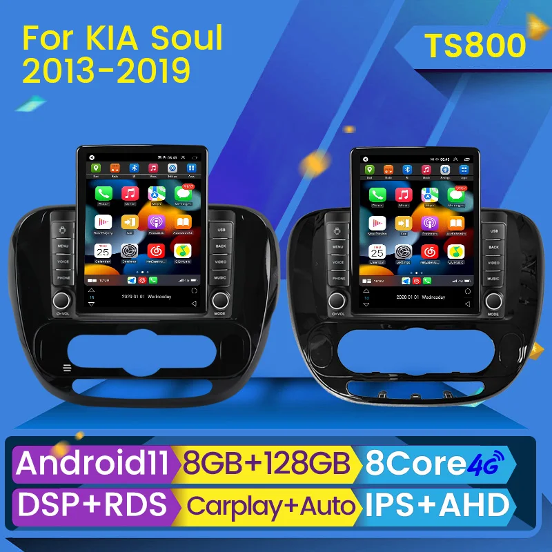 Автомагнитола 8 ГБ + 128 для Kia Soul 2 PS 2013-2019 мультимедийный видеоплеер навигация GPS