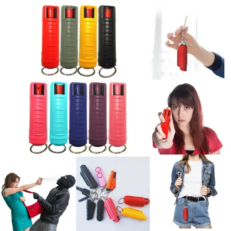

Portable Pepper Spray Tank Bottle Emergency Empty Box Spray Shell With Key Ring Keychain Self-defense Outdoor Camping Supplies