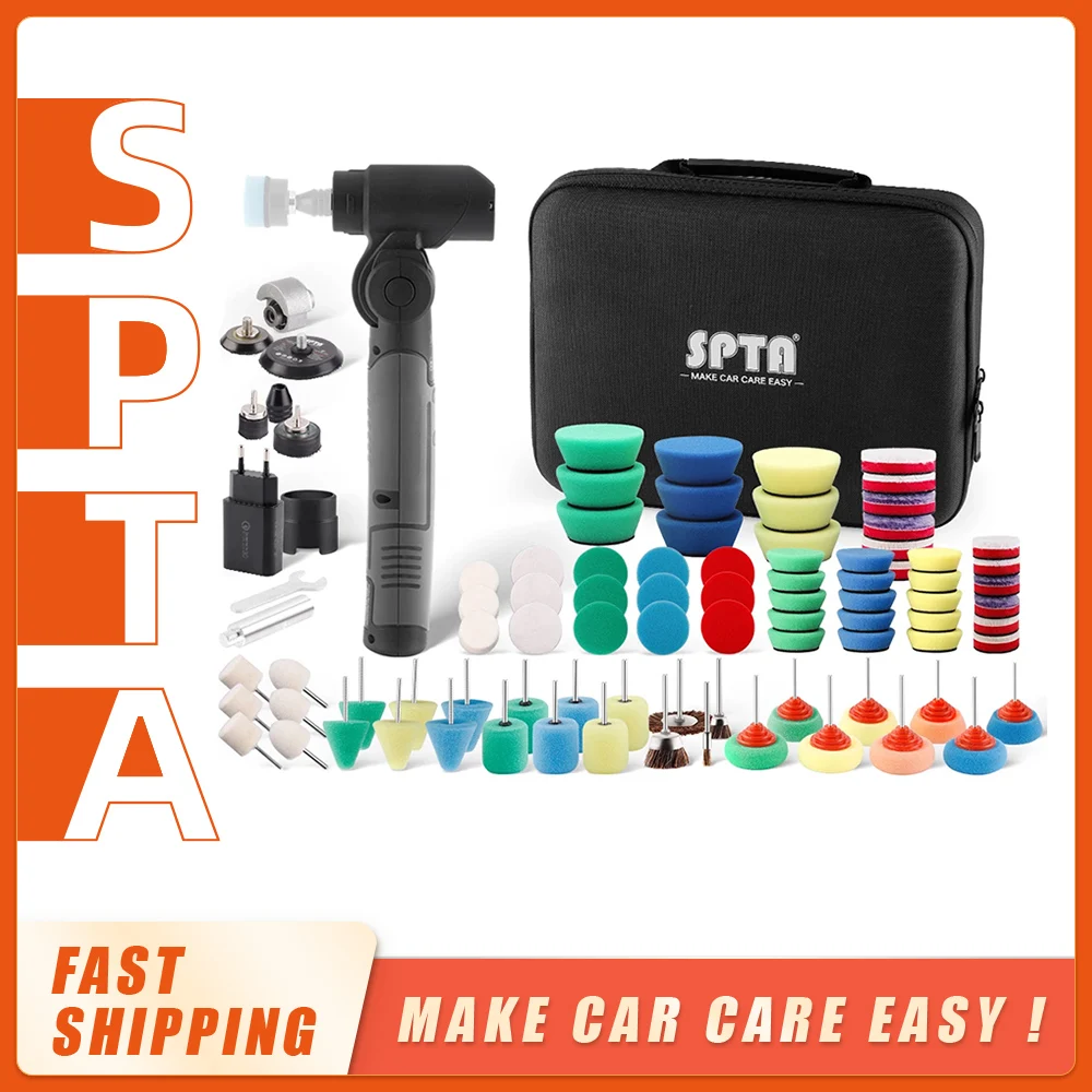 SPTA 3.7V RO&DA Micro Cordless Mini Car Polisher Portable Handheld Rechargeable Adjustment Speed Auto Detailing Tool