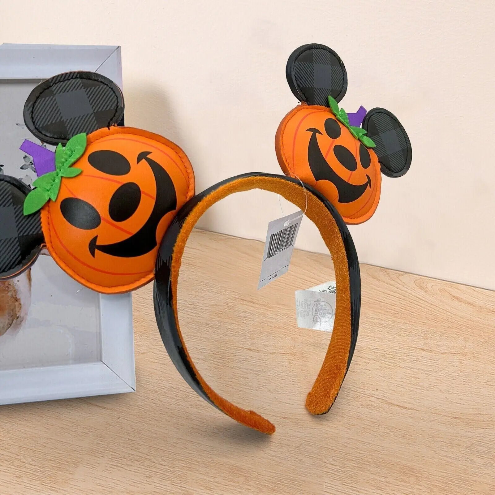 

Disney Parks Halloween Mickey Jack O Lantern Pumpkin Ears Headband New