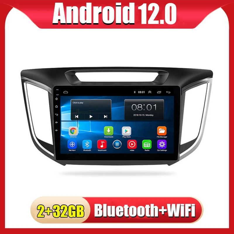 

Car Android 12.0 2G RAM 32G ROM 2din Car Radio Multimedia video Player For hyundai ix25 creta 2015-2019 GPS Navigation NO DVD