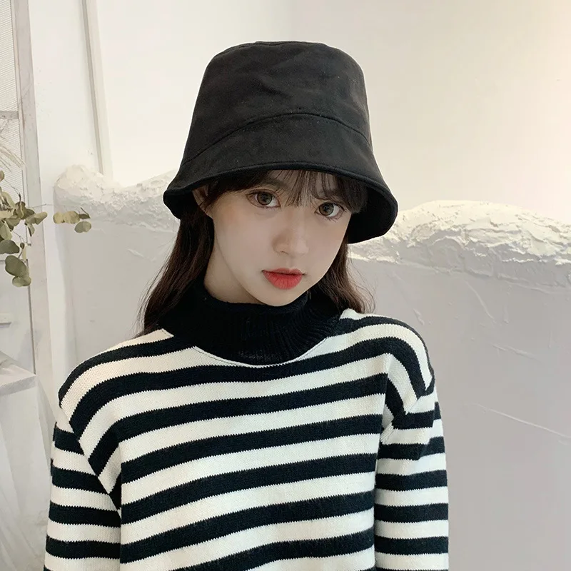 Fisherman Hat Women's Autumn and Winter Artistic Face Covering Fashion Brand Face-Looking Korean Sle All-Matching Japan fas...