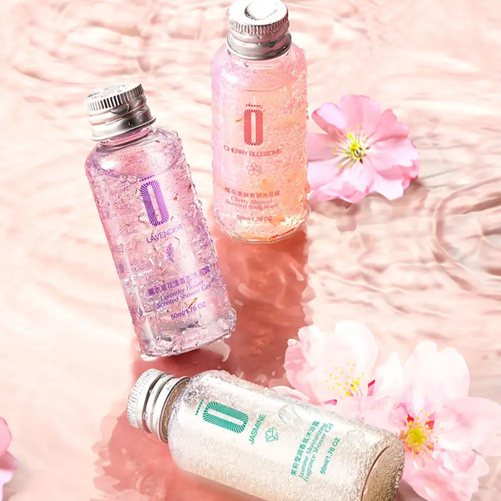

Lavender Jasmine Cherry Blossoms Petal Shower Gel Moisturizing Whitening Elegant Fragrance Oil Control Body Skincare 50ml