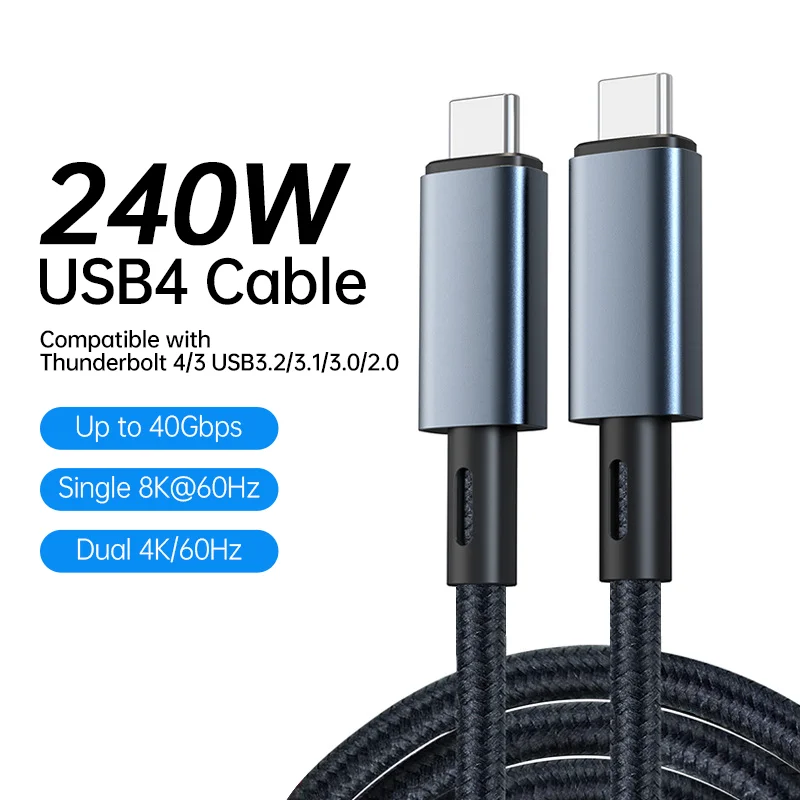 

Кабель USB 4, 240 Вт, 8K/60 Гц, 40 Гбит/с